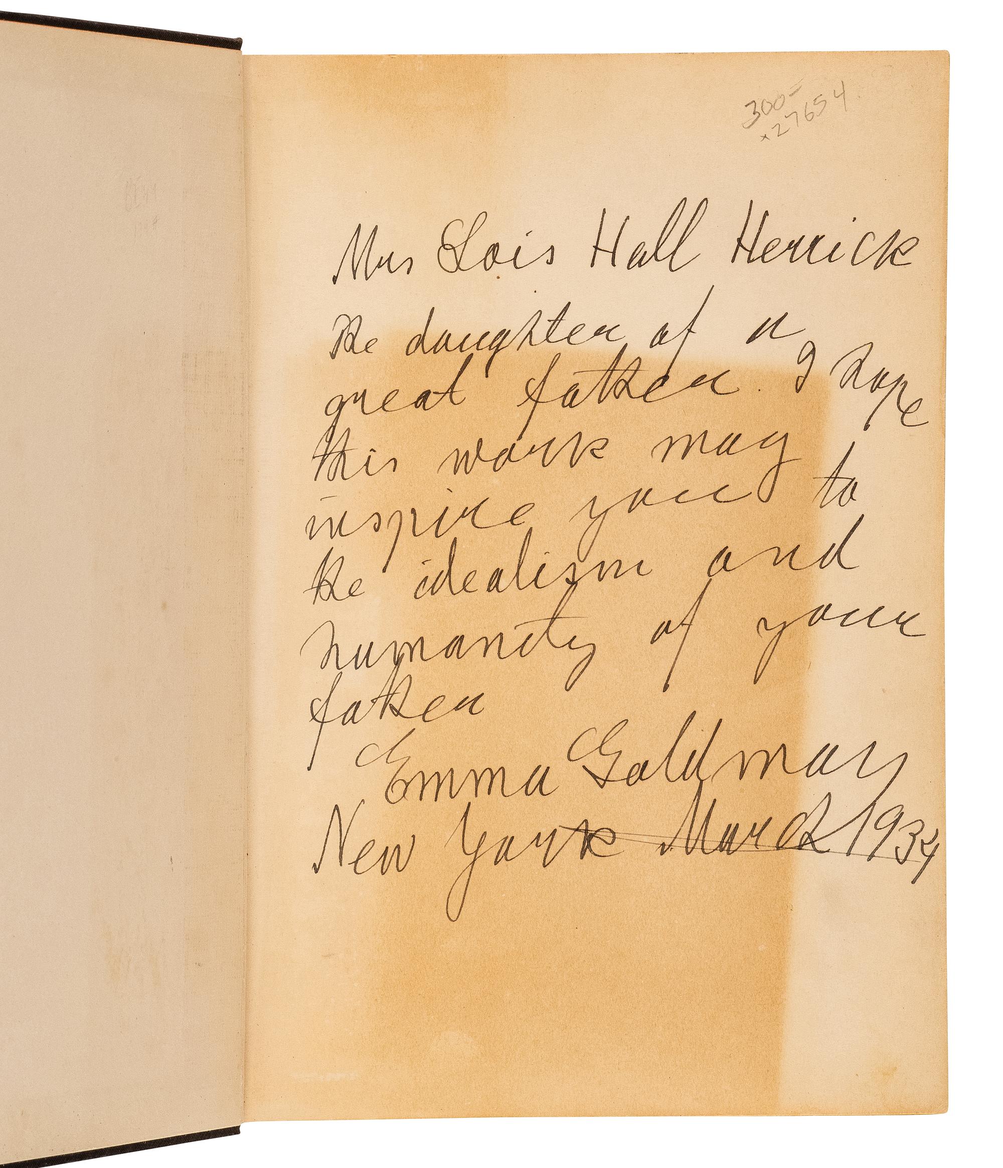 GOLDMAN, Emma (1869-1940). Living My Life . New York: Alfred A. Knopf, 1934.