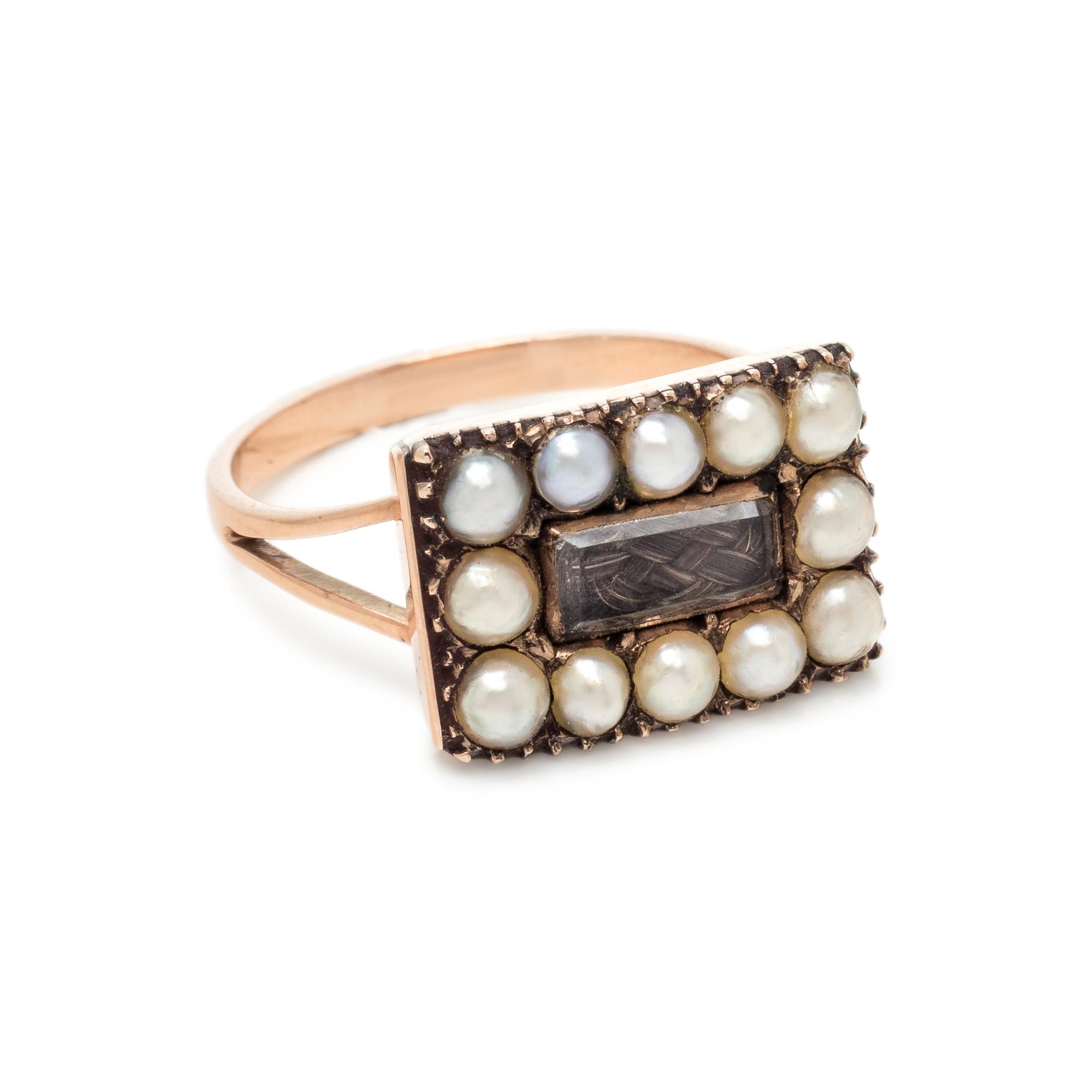 VICTORIAN, PEARL MOURNING RING