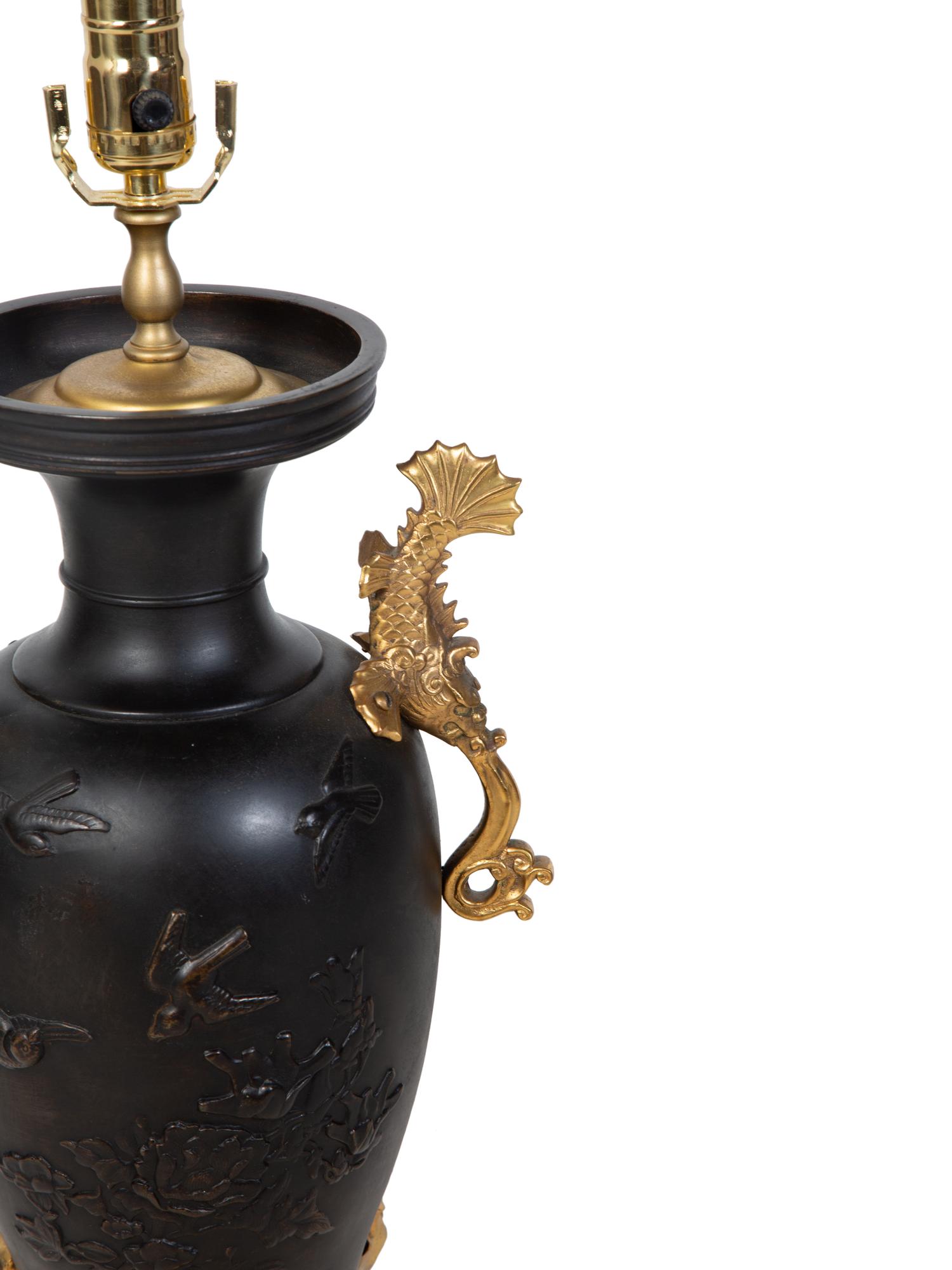 A Chinoiserie Decorated and Gilt Bronze Mounted Urn — 19TH CENTURY