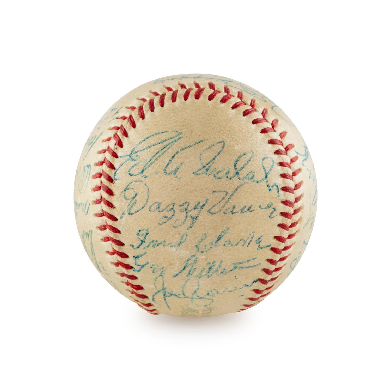 An Impressive Multi Signed Autograph Vintage 1955 Hall of Fame Induction Weekend Baseball Featuring Joe DiMaggio, Jimmie Foxx and 18 Others (Beckett Authentication Services)