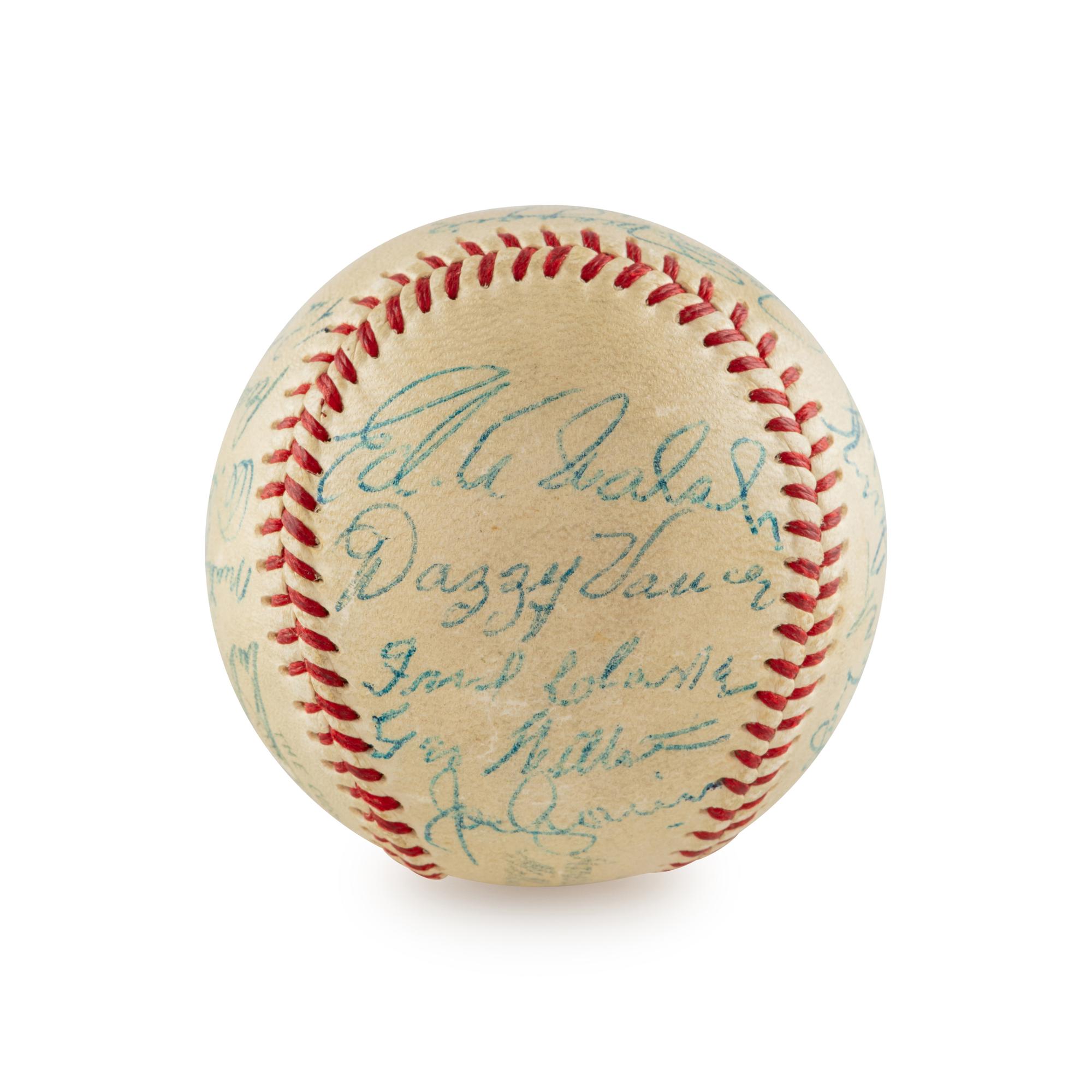 An Impressive Multi Signed Autograph Vintage 1955 Hall of Fame Induction Weekend Baseball Featuring Joe DiMaggio, Jimmie Foxx and 18 Others (Beckett Authentication Services)