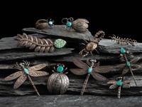 Collection of Navajo Silver Creepy Crawler Pins