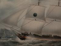A 1925 lithograph of SS Europe, Pioneer Ship of the Black Ball Line of America after Samuel Walters (British, 1811–1882)