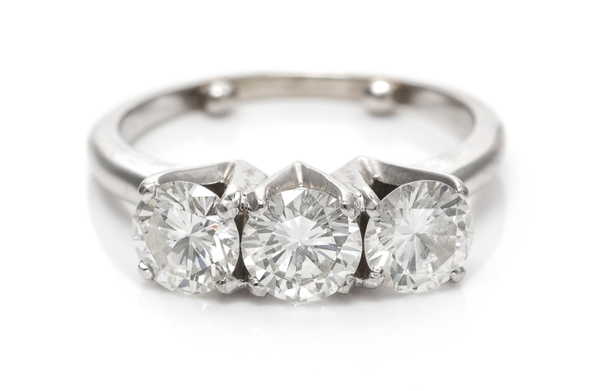 A White Gold and Diamond Ring, 2.30 dwts.