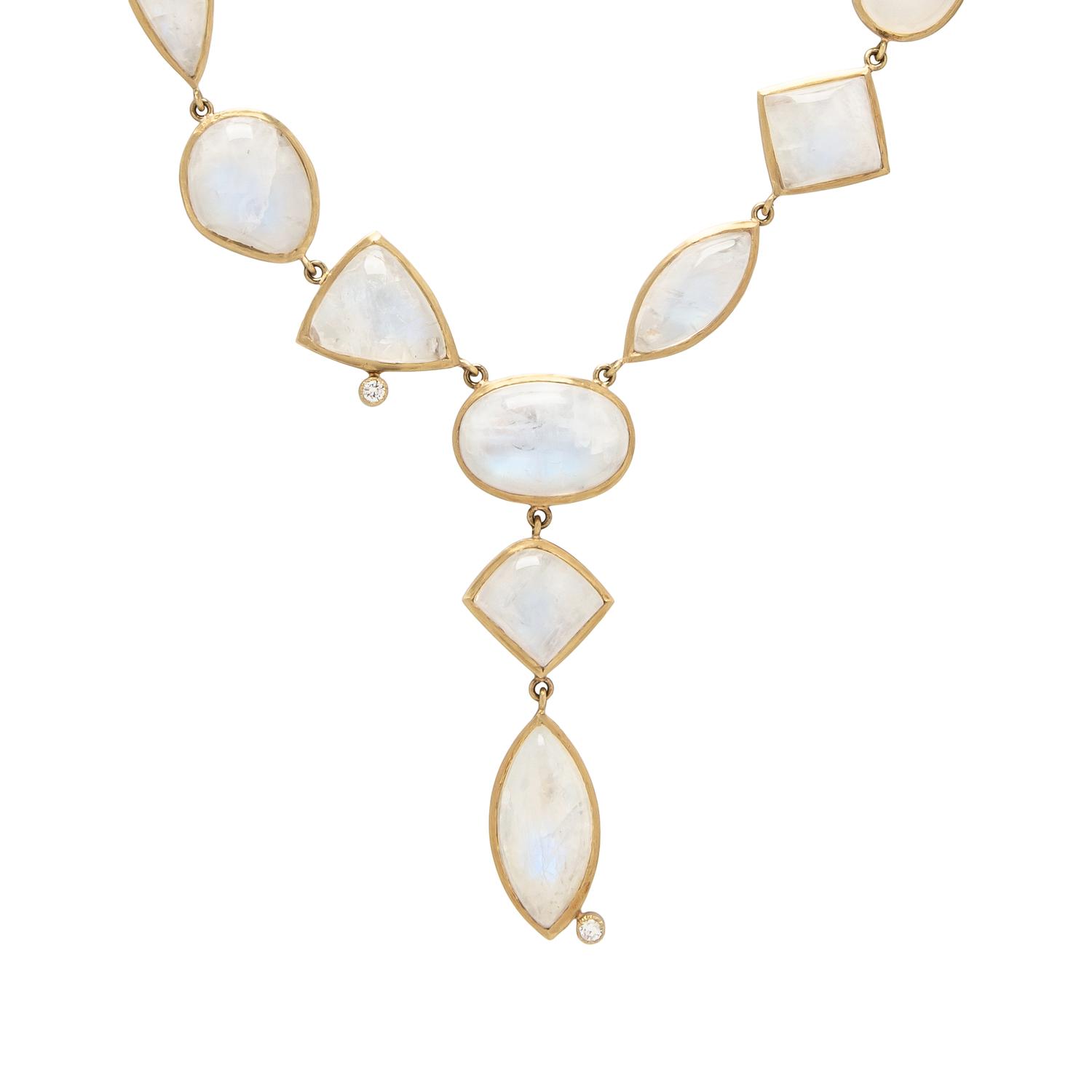 MOONSTONE AND DIAMOND NECKLACE