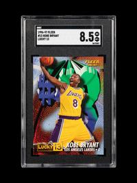 A Group of 1996-97 Fleer Lucky 13 Kobe Bryant Rookie Basketball Card No. 13 (SGC 8.5 NM-MT+)