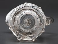 A New Jersey Blown-Glass Pitcher in Clear with White Swirls