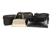 Five Designer Bags: Three Bottega Veneta, One Nancy Gonzalez, One Judith Leiber, 1980-90s