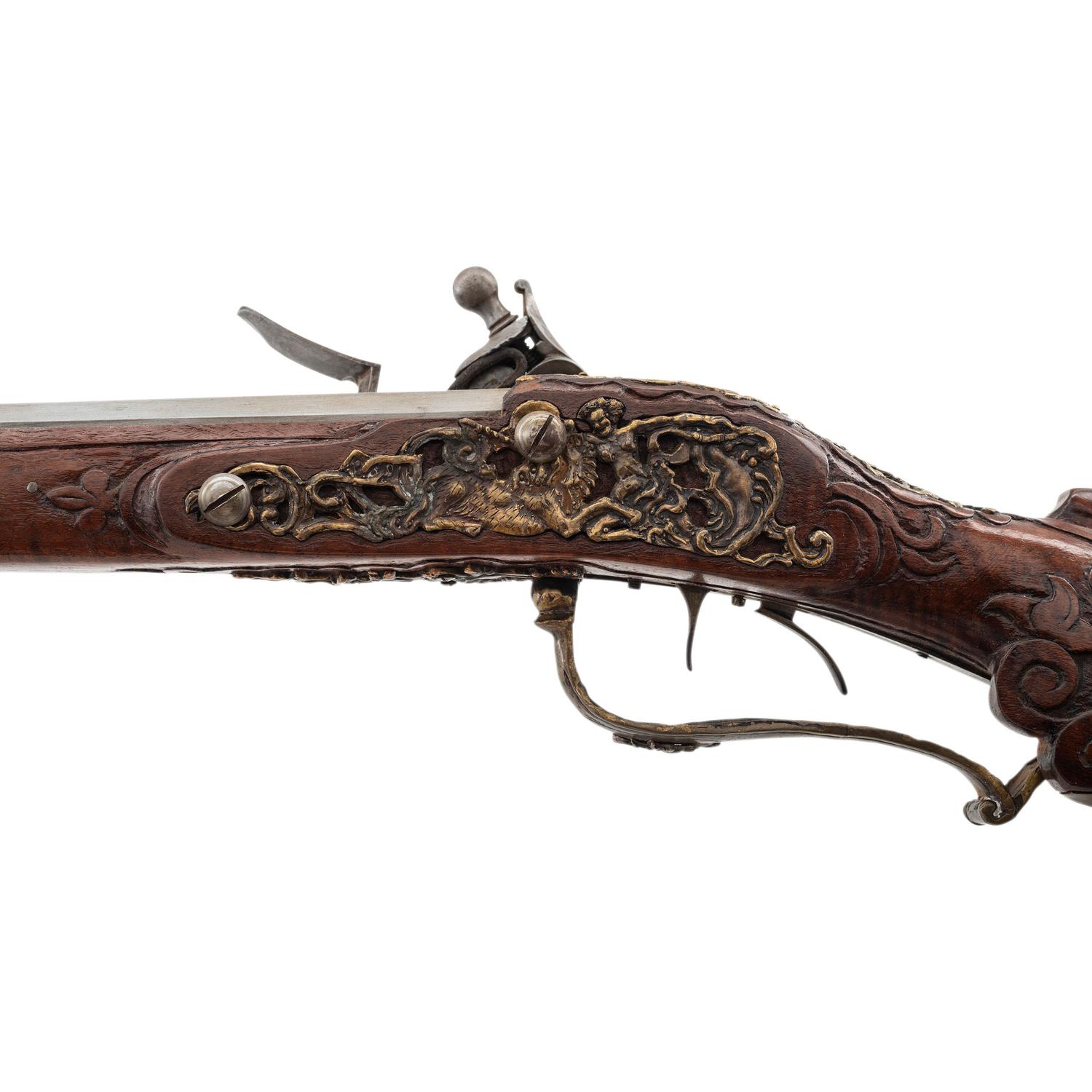 Contemporary Cheekstock Flintlock Rifle with Compass Inlay by John B. Derrick (American, b.1936)