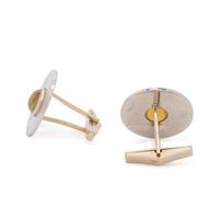 PLATINUM AND CAT'S EYE CHRYSOBERYL CUFFLINKS