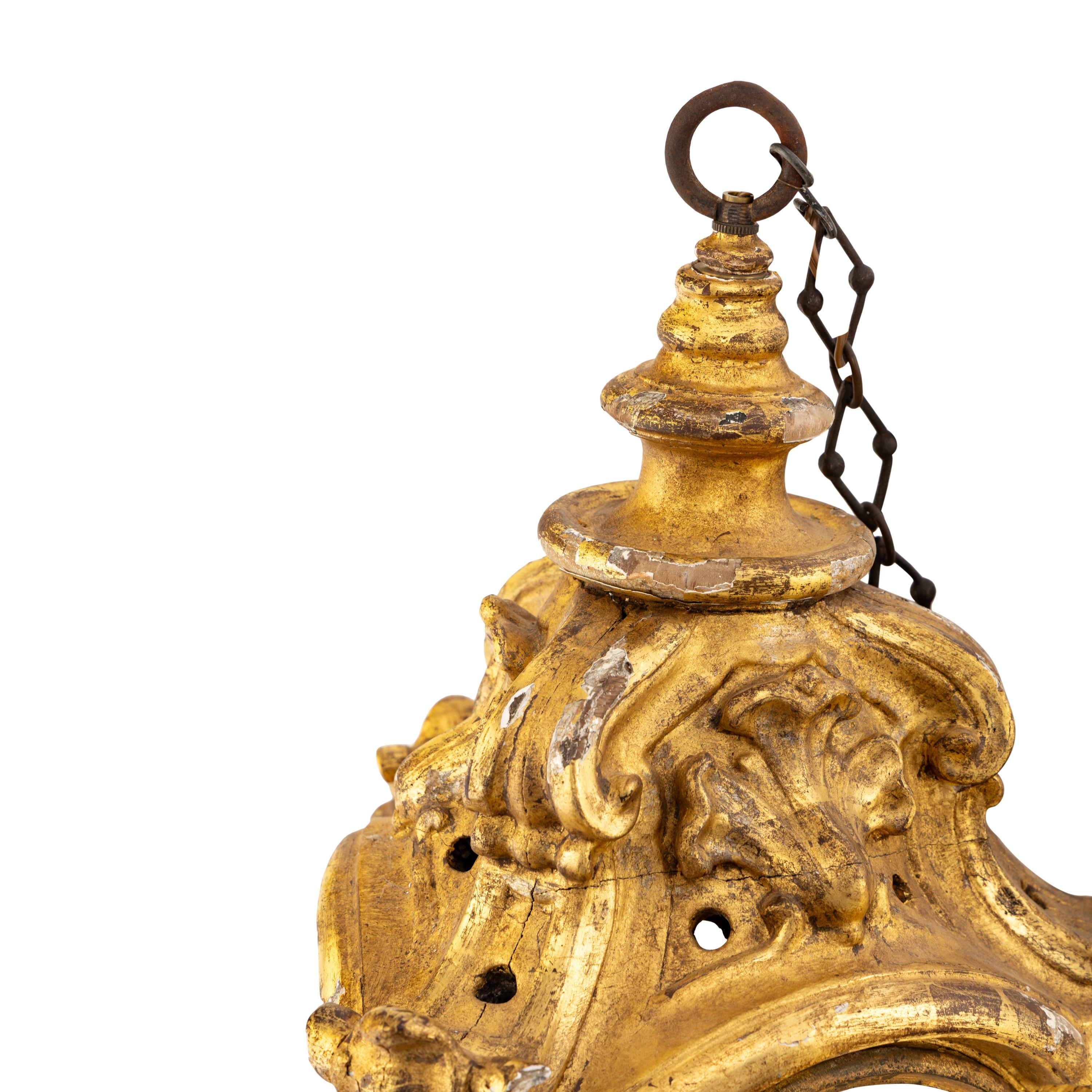 A Louis XV Carved Giltwood Lantern