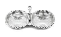 An Amerian Silver Double Salt Cellar, Gorham Mfg. Co., Providence, RI, with handle in center.