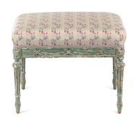 A George III Style Blue-Painted Tabouret