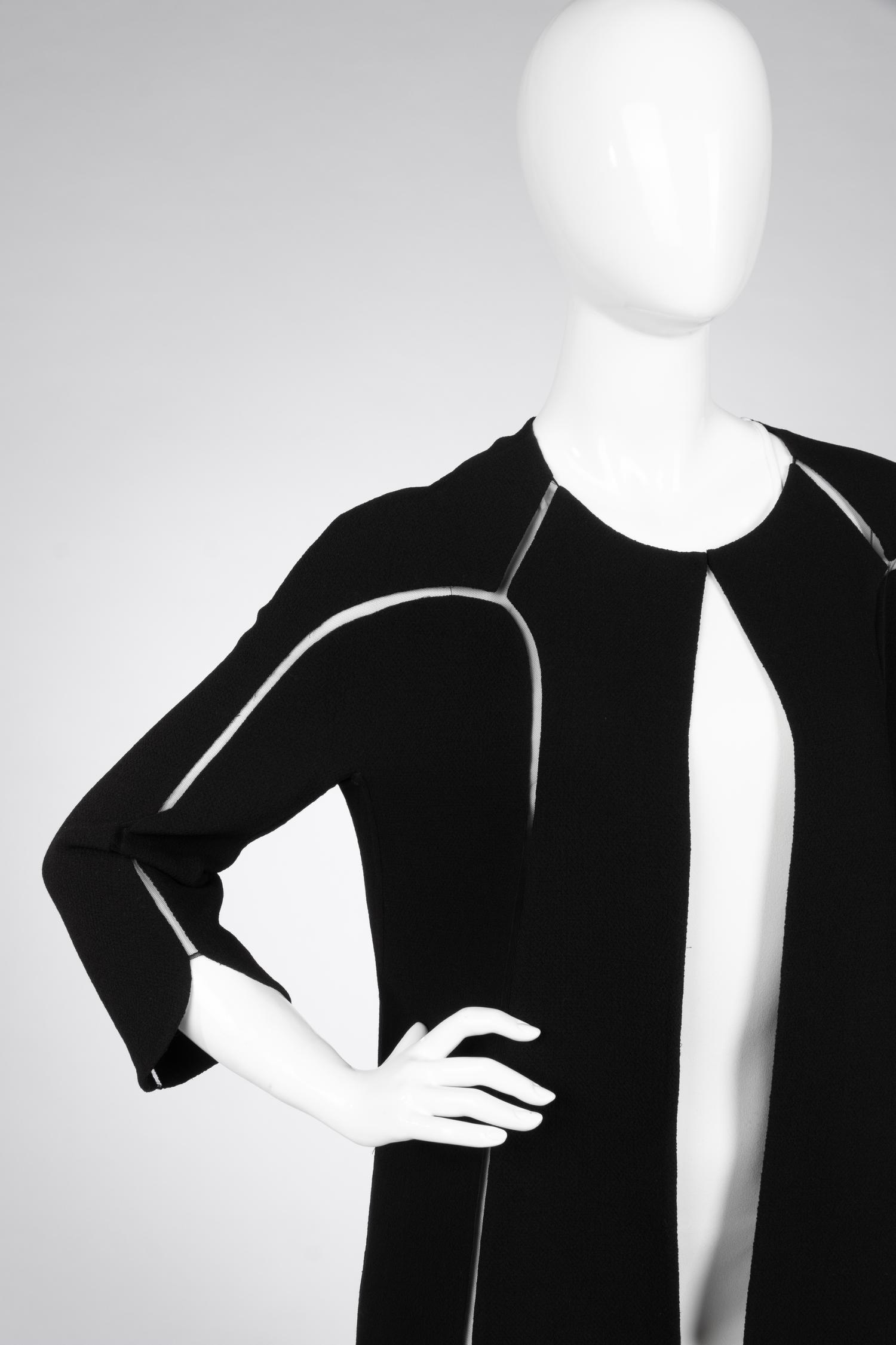 Ralph Rucci Wool Jacket with Net Inserts