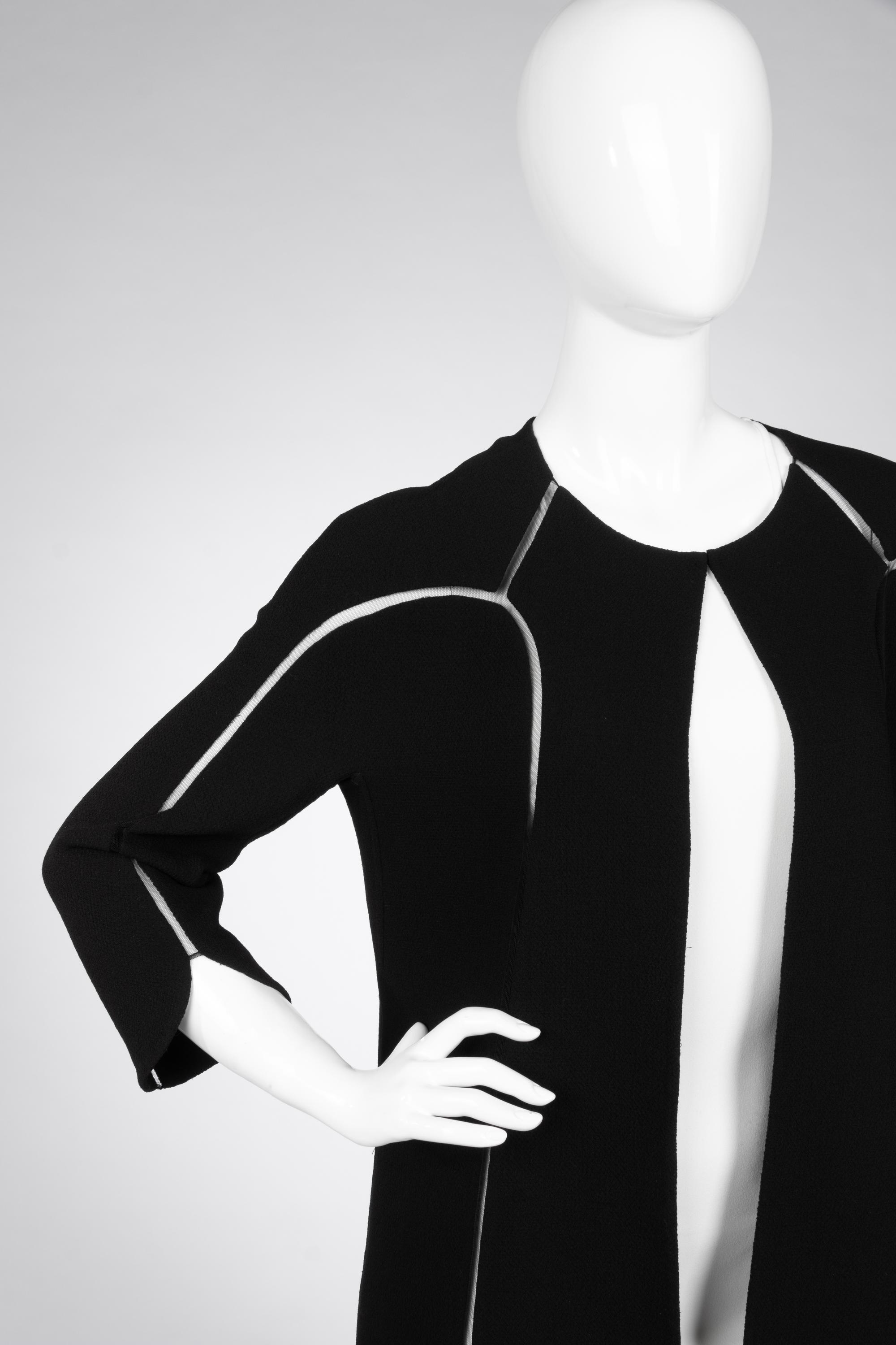 Ralph Rucci Wool Jacket with Net Inserts