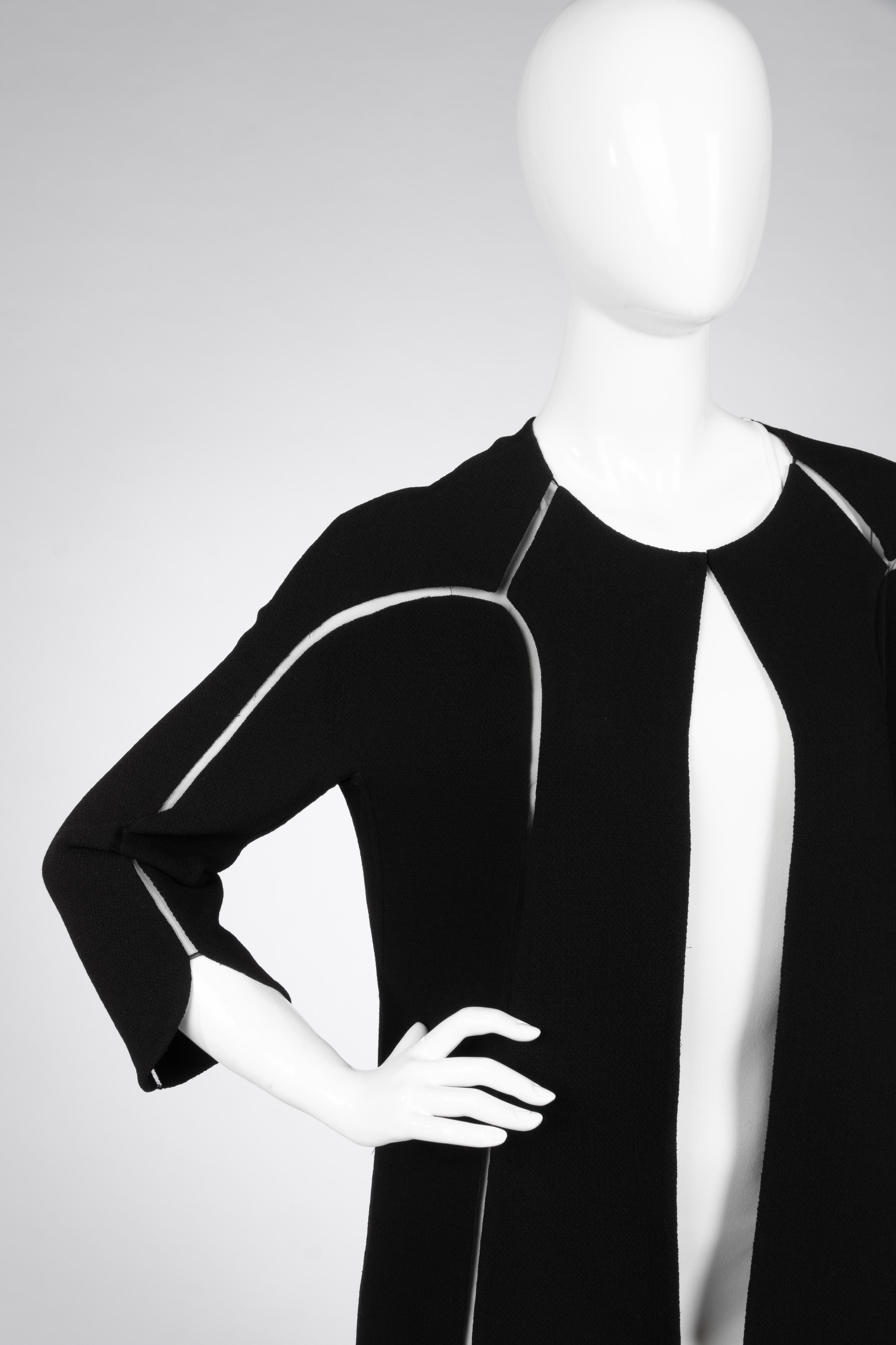 Ralph Rucci Wool Jacket with Net Inserts