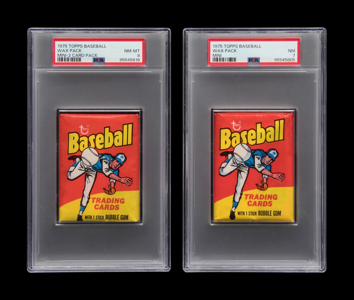 A Group of Sealed Unopened Wax Packs of 1975 Topps Mini Baseball Cards (PSA 7 NM)
