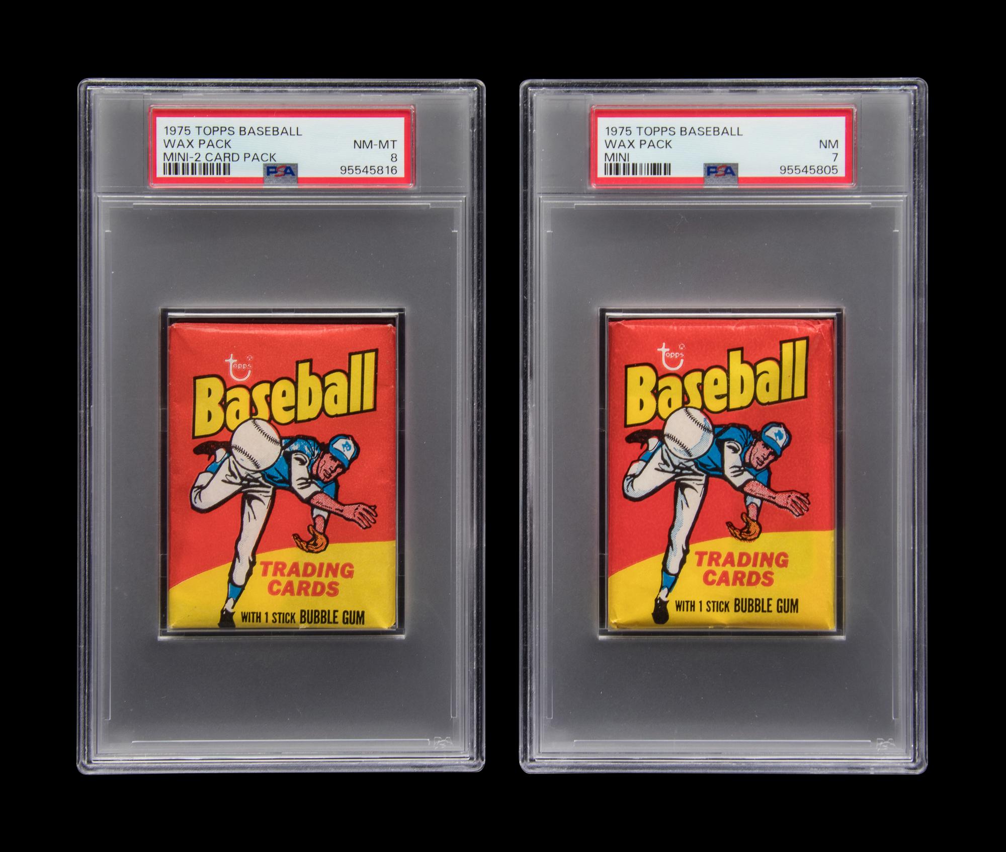 A Group of Sealed Unopened Wax Packs of 1975 Topps Mini Baseball Cards (PSA 7 NM)