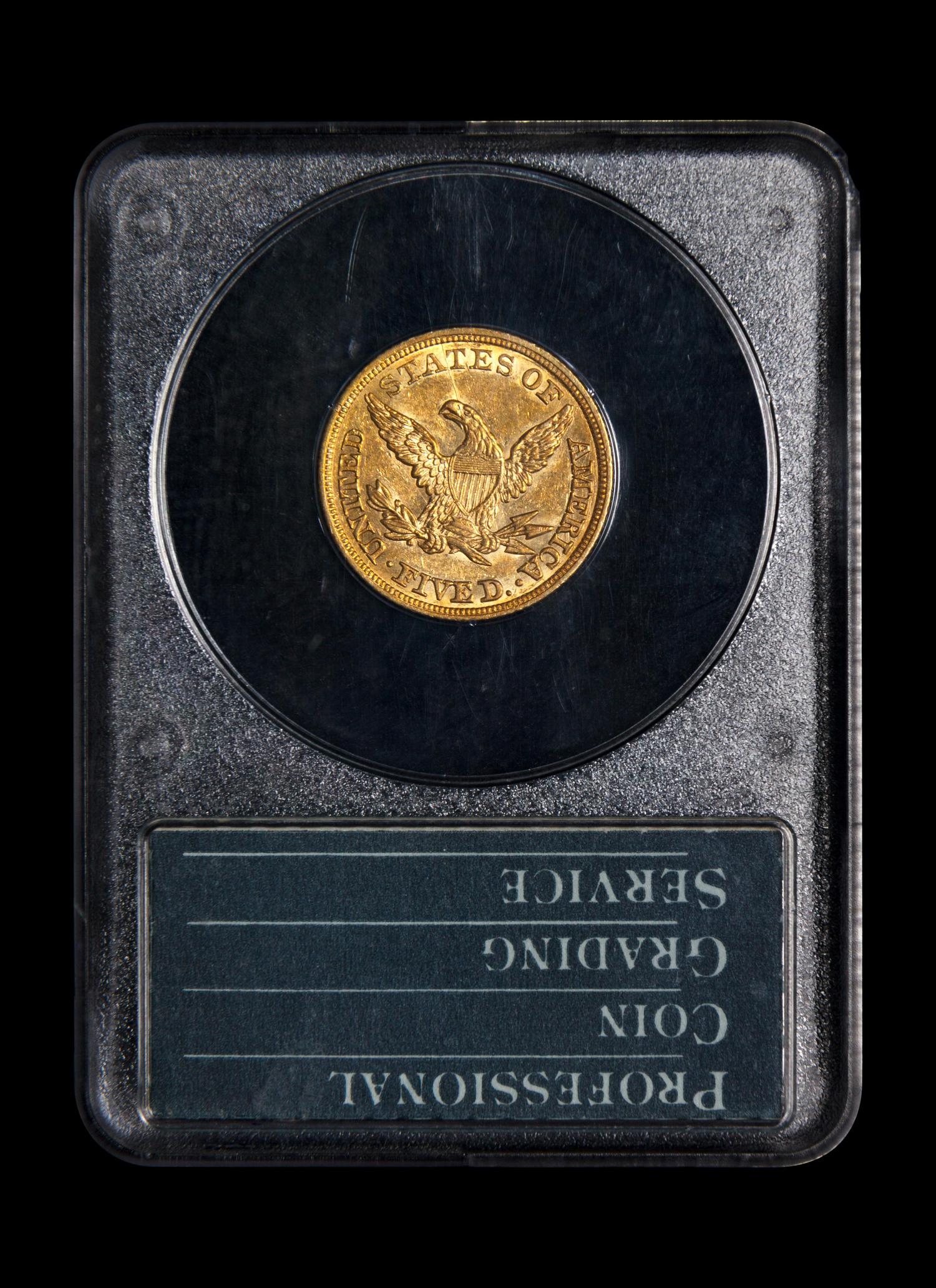 An 1846 Liberty Head: Large Date $5 Gold Coin (PCGS AU50)