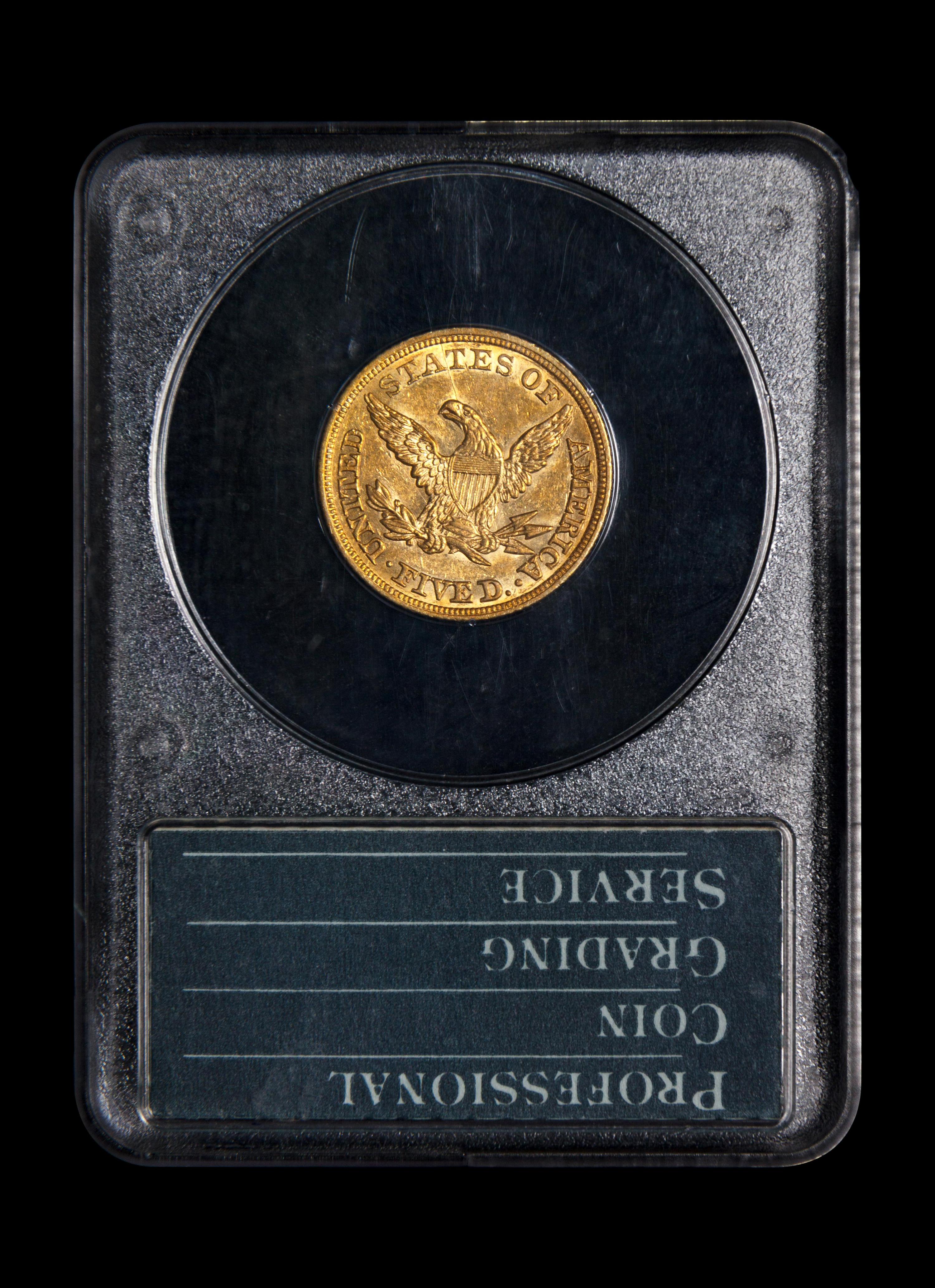 An 1846 Liberty Head: Large Date $5 Gold Coin (PCGS AU50)