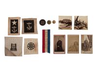 [CIVIL WAR]. Naval rating badges, buttons, equipment, and CDVs.