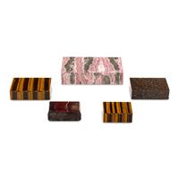 A Group of Five Hardstone Boxes
