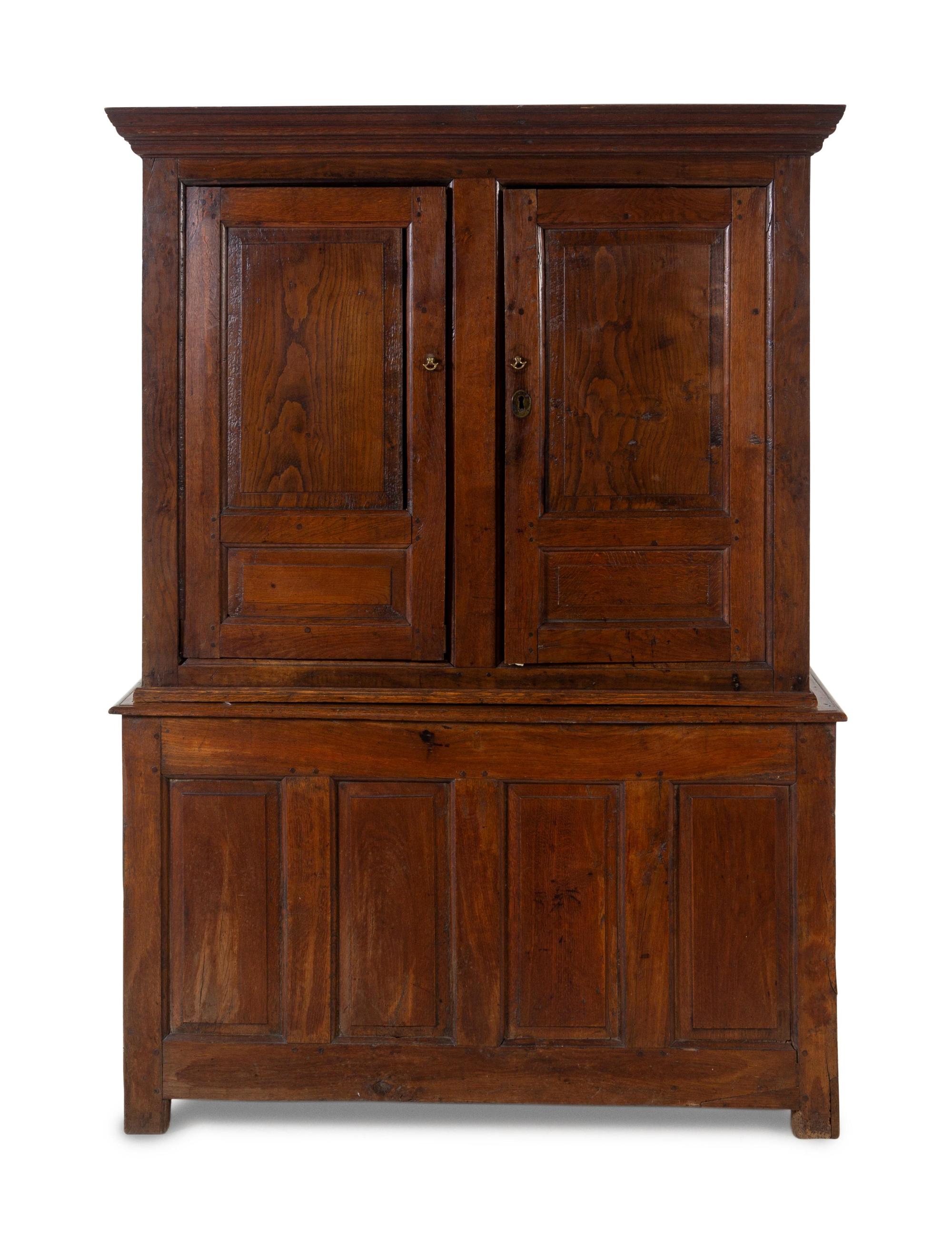 A George III Provincial Oak Linen Press