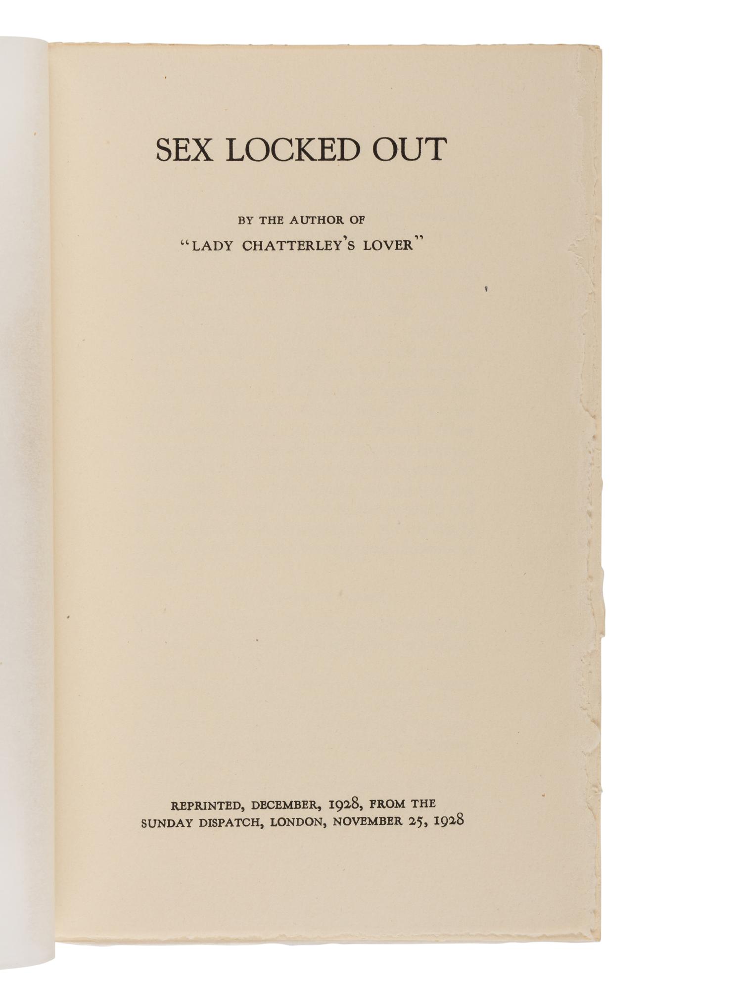 LAWRENCE, D.H. (1885-1930). A group of 35 works, including: