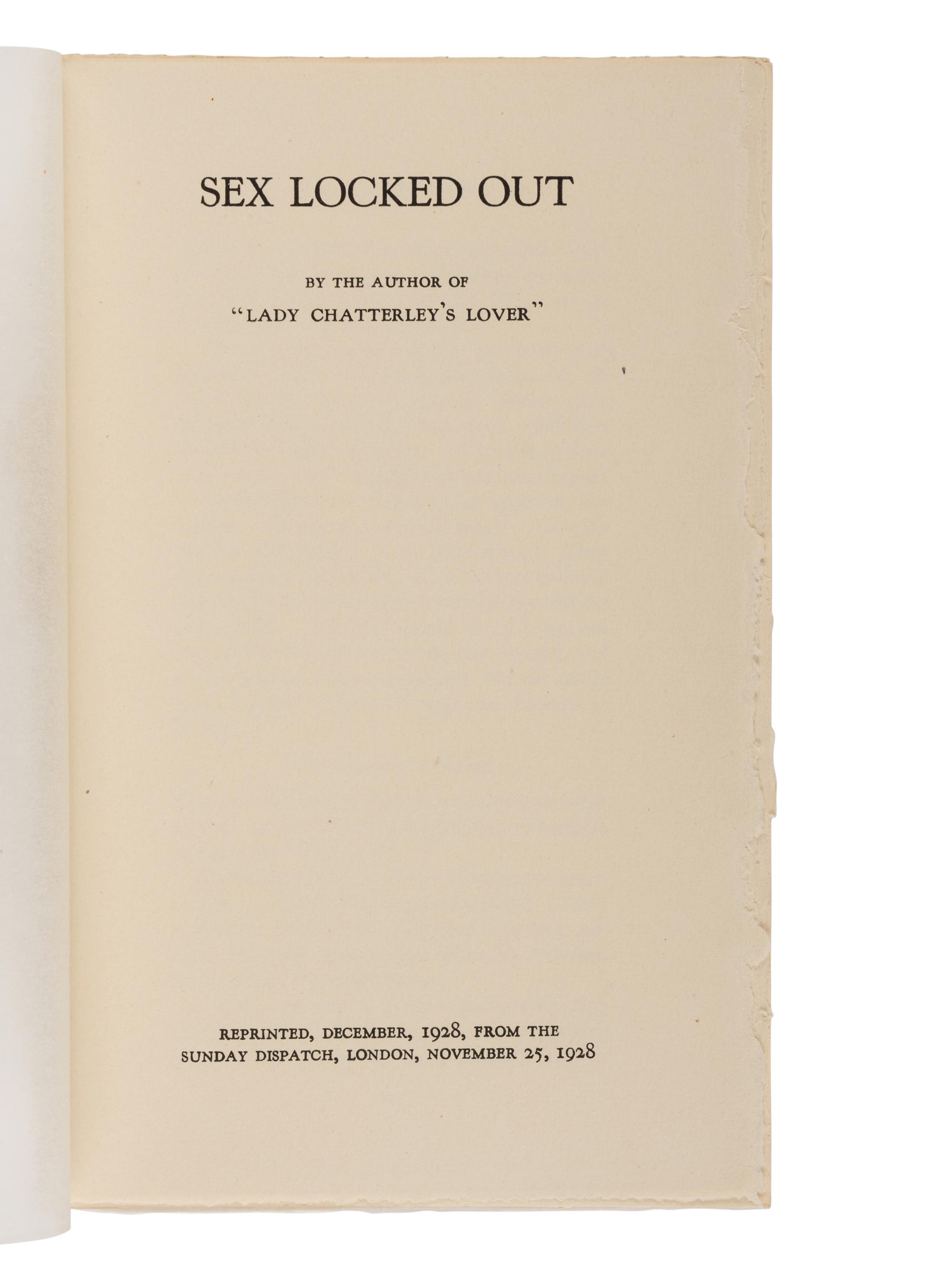 LAWRENCE, D.H. (1885-1930). A group of 35 works, including: