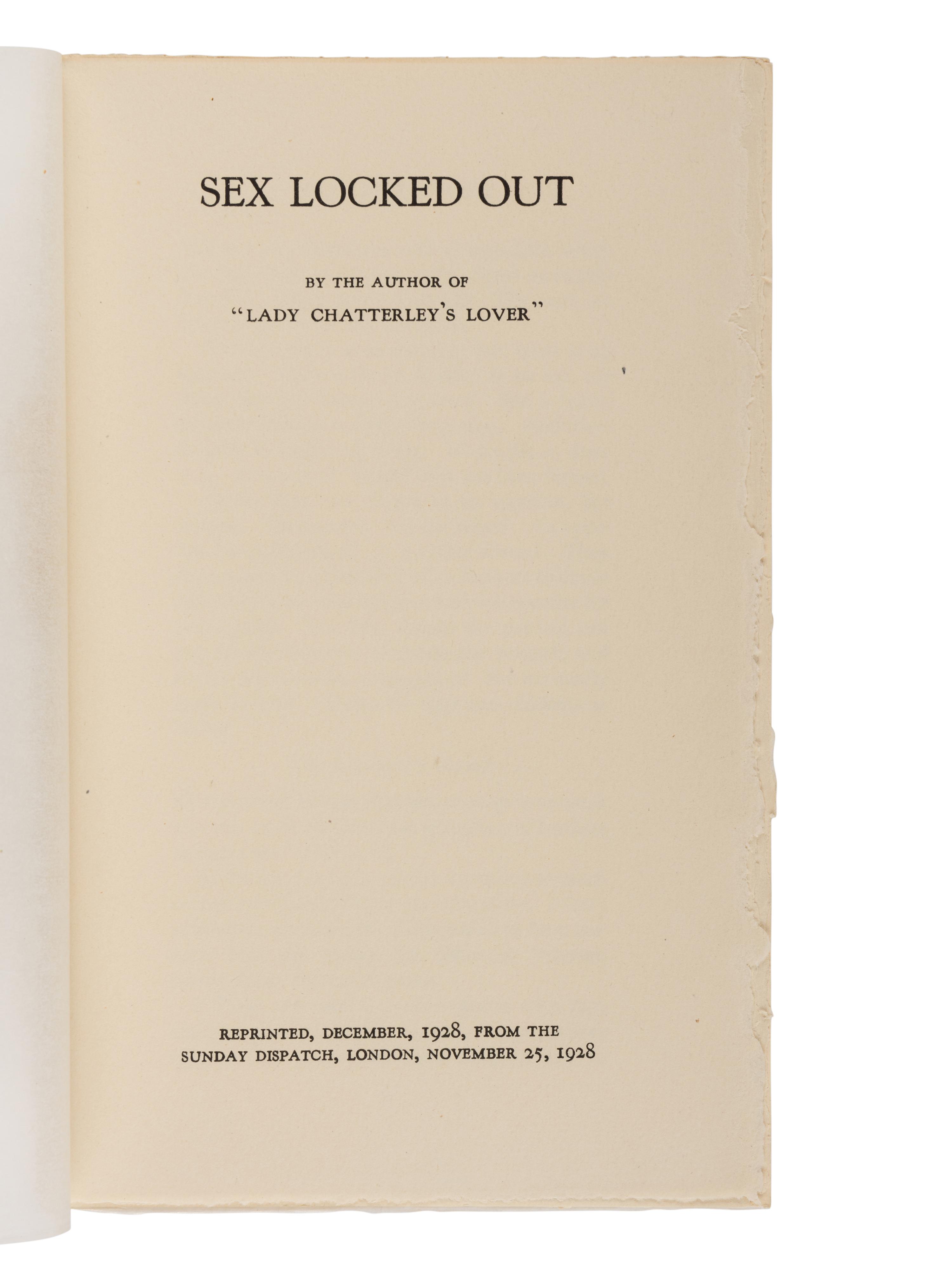 LAWRENCE, D.H. (1885-1930). A group of 35 works, including: