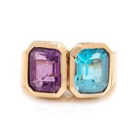 AMETHYST AND BLUE TOPAZ RING