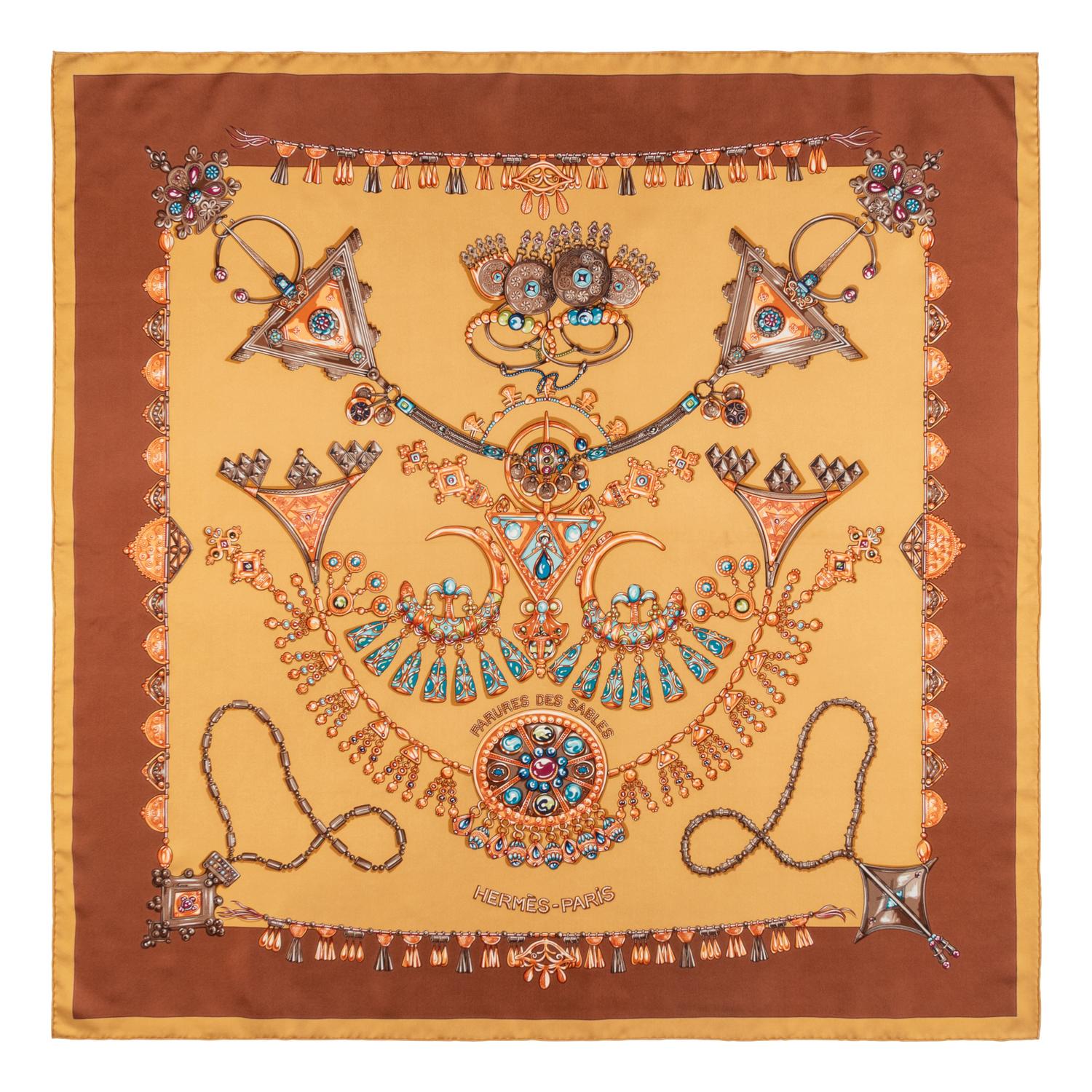 Hermès, Three Printed Silk Scarves 90