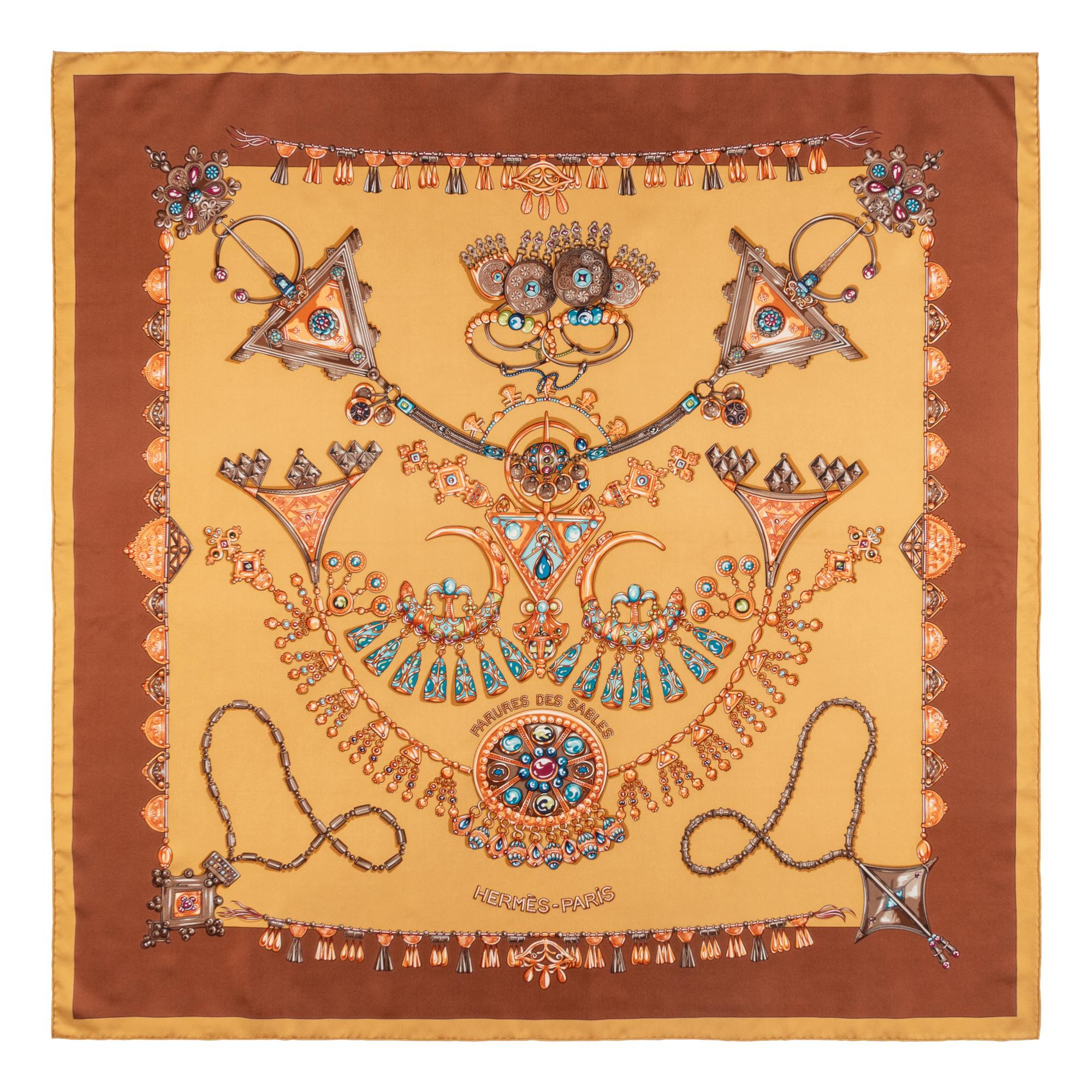 Hermès, Three Printed Silk Scarves 90