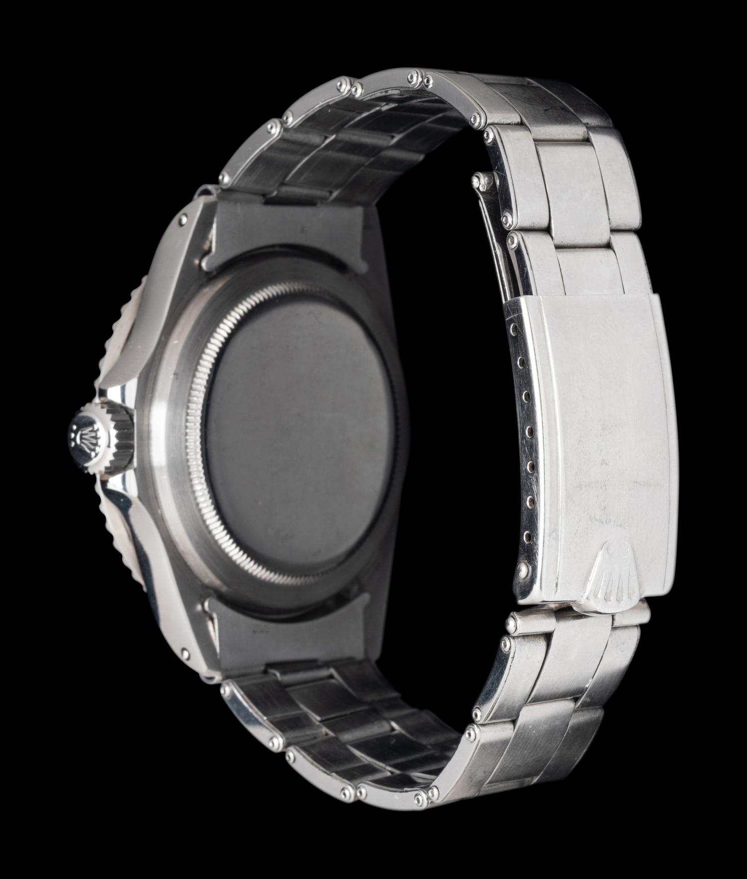 ROLEX, REF. 5513 STAINLESS STEEL TROPICAL GILT 'METERS FIRST SUBMARINER' WATCH