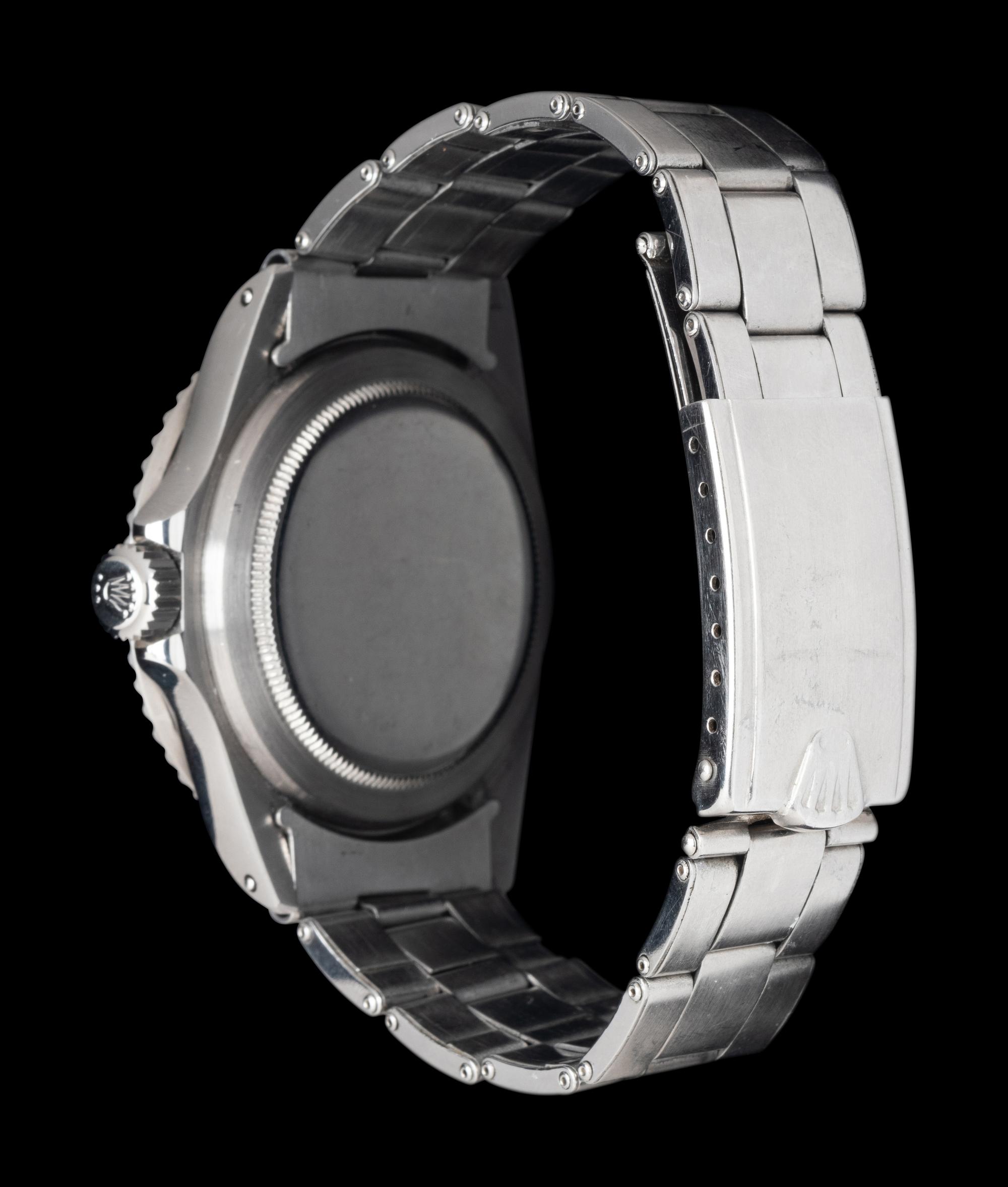 ROLEX, REF. 5513 STAINLESS STEEL TROPICAL GILT 'METERS FIRST SUBMARINER' WATCH