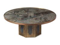 A Circular 'Chan' Coffee Table by Philip and Kelvin LaVerne (American, 1907-1987 and b. 1937)