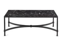 A Contemporary Iron and Fossilized Stone Cocktail Table