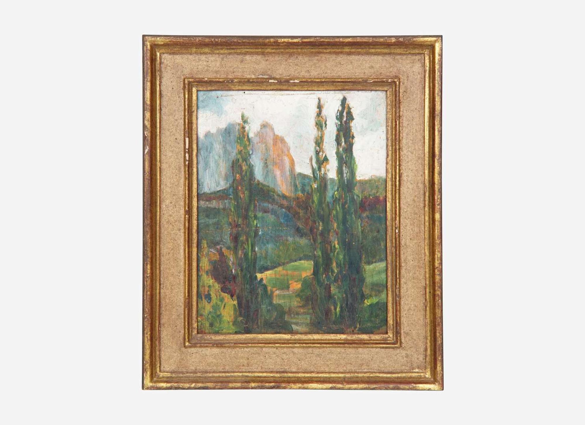 Arthur Beecher Carles (American, 1882-1952) - French Landscape with Cypress Trees
