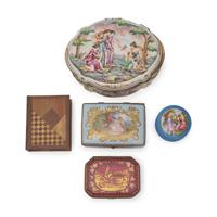 A Group of Five Continental Trinket Boxes
