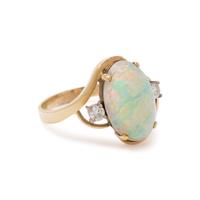 OPAL AND DIAMOND RING