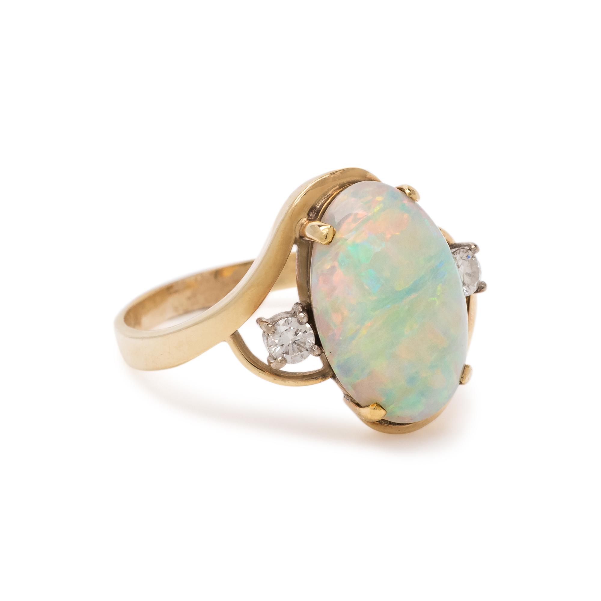 OPAL AND DIAMOND RING