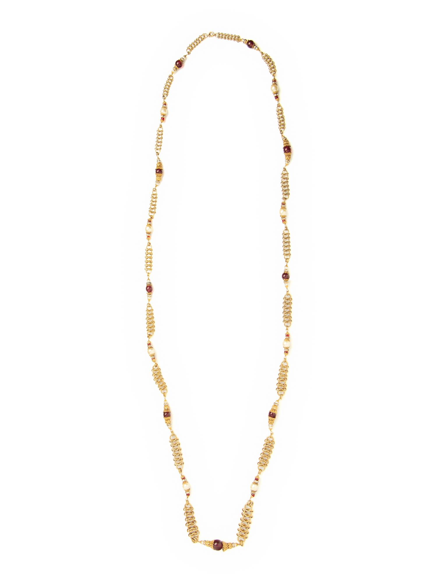 Couture Sautoir Necklace Attributed to Chanel by Robert Goossens, c. 1954-74