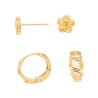 YELLOW GOLD FLORAL MOTIF JEWELRY