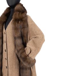 J. Mendel Wool Coat and Skirt Ensemble Trimmed with Sable Fur, 1990-2000s