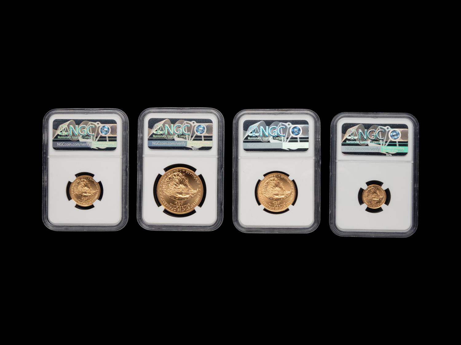 A 2023 Gold Eagle: First Day of Issue Four Gold Coin Set (NGC MS70)