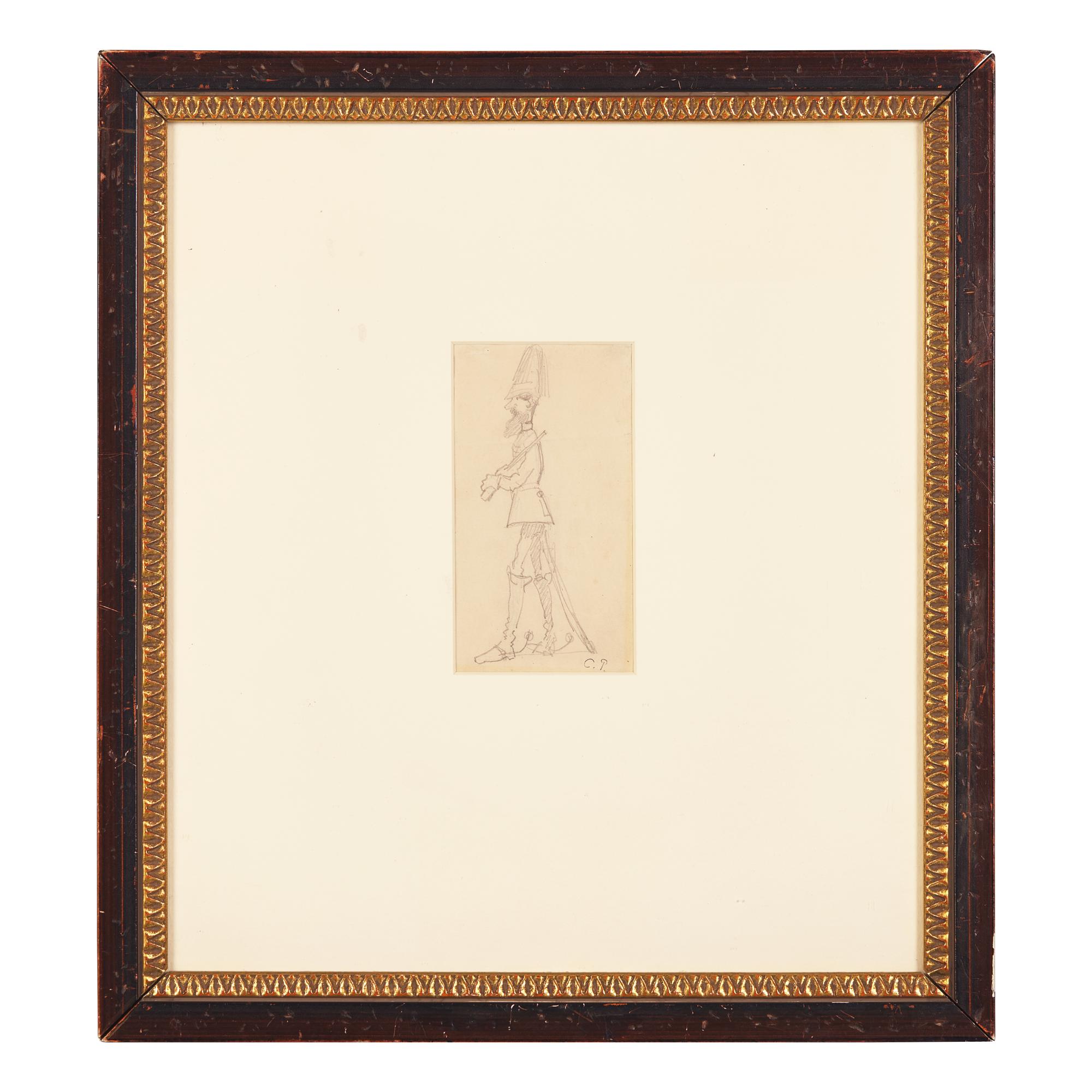 Camille Pissarro (Danish/French, 1830-1903) — Soldat Barbu de Profil