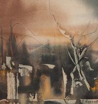 Earl W. Gessert, (Wisconsin, 1918-1996), Rooftops, Skyscrapers, Abstract and Urban Buildings (four works)