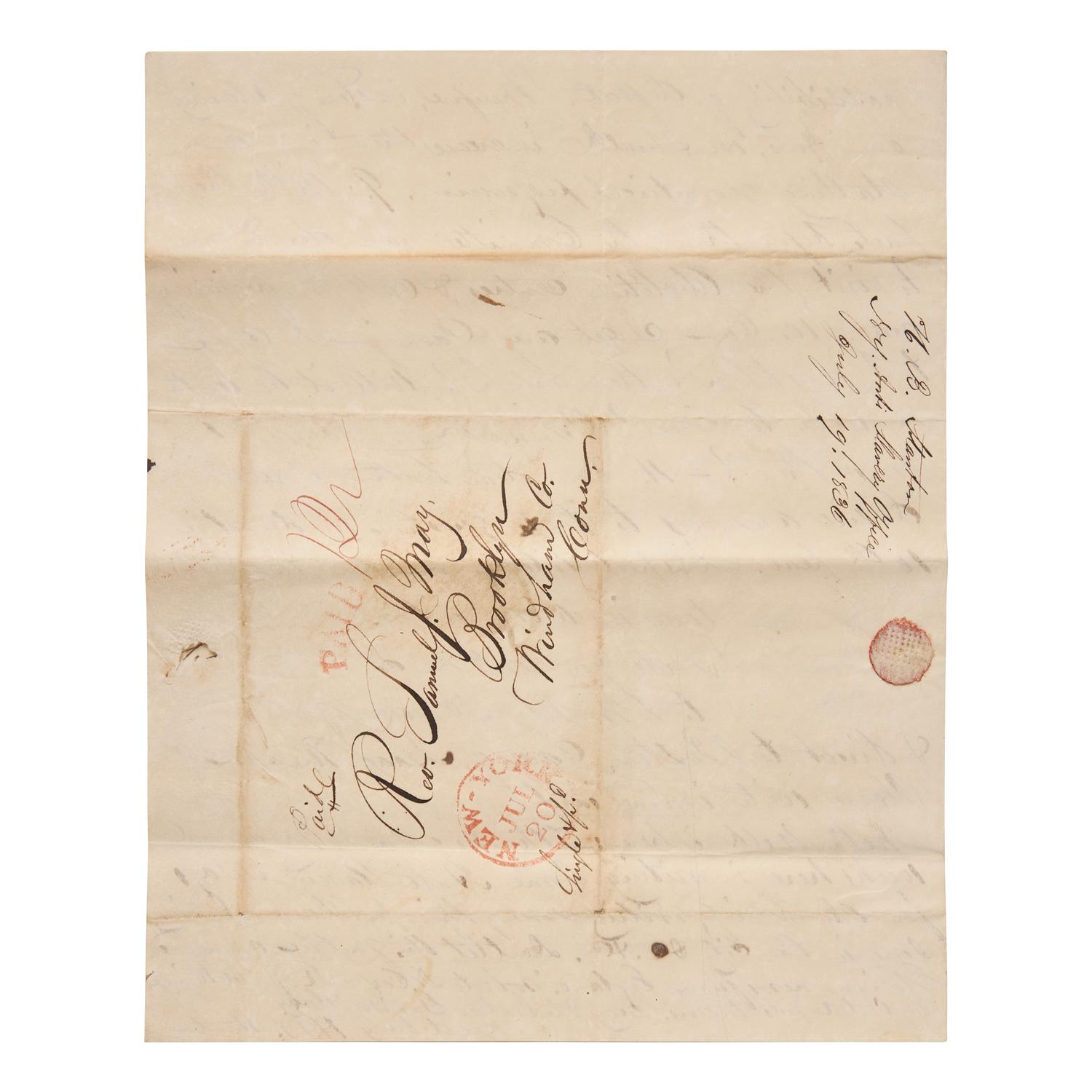 [African-Americana] [Reason, Patrick Henry] Stanton, Henry B. Autograph Letter, signed