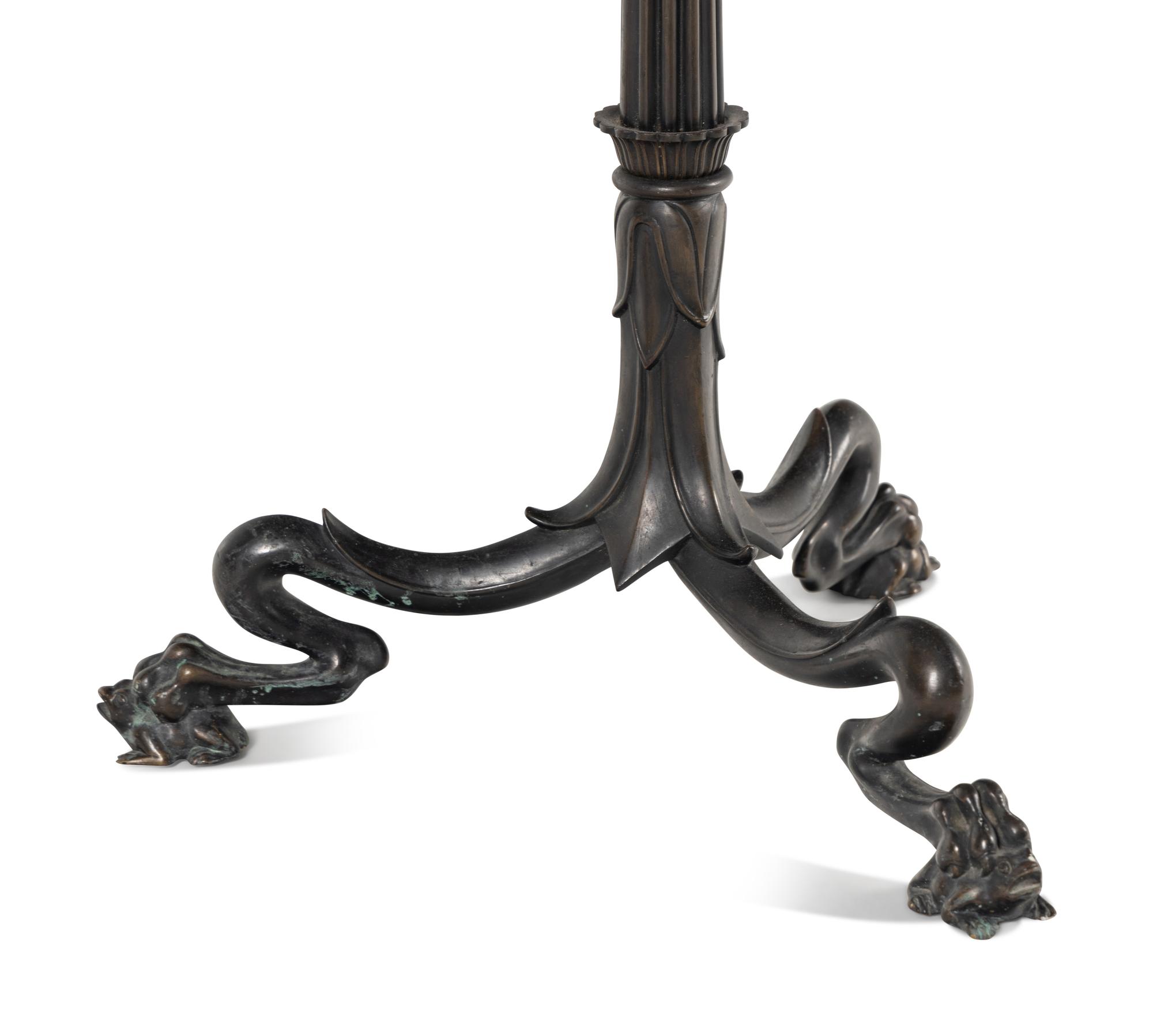 A Pair of Neoclassical Bronze Floor Lamps