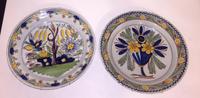 Two Dutch Delft Chargers Diameter 13 1/2 inches.